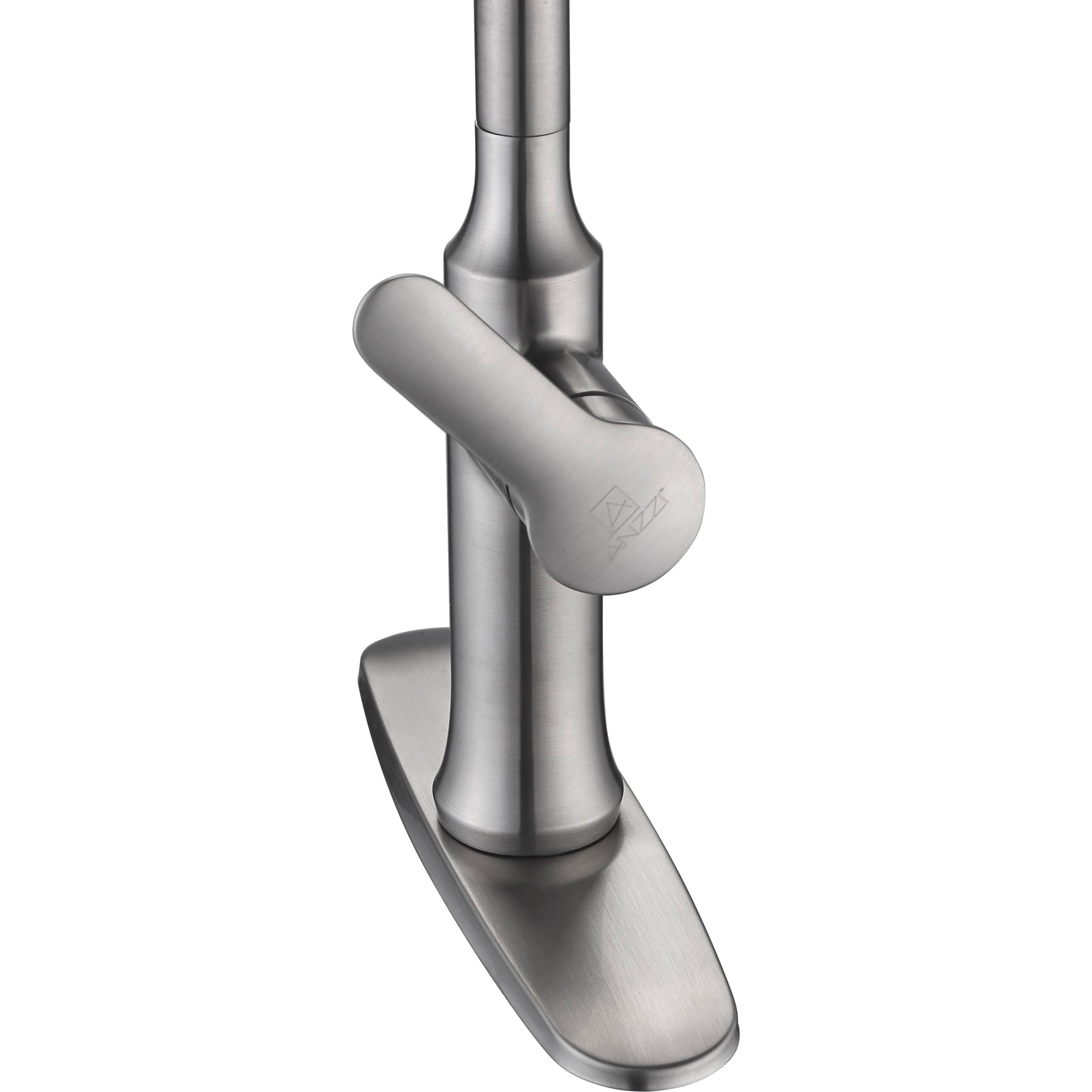 Brushed Nickel Single Handle Pull-Down Kitchen Faucet A595390