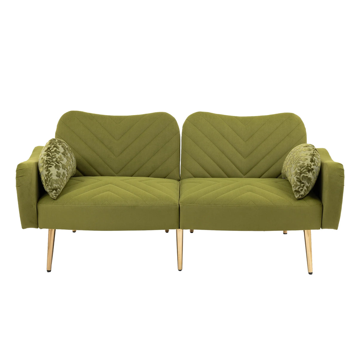 Velvet Love Seats Sofa with 2 Bolster Pillows F721