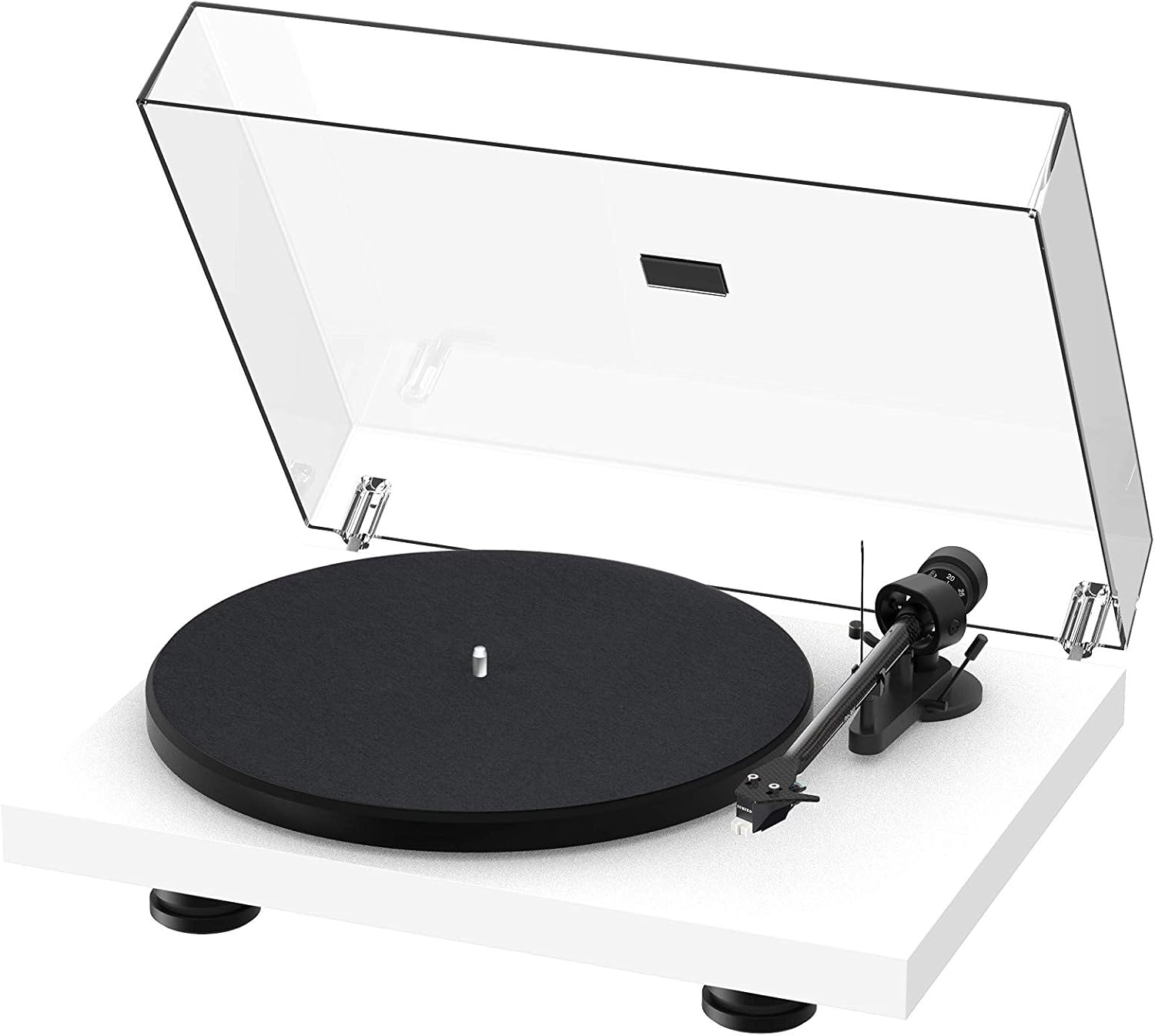 High Gloss Black Turntable with Carbon Fiber Tonearm and Sumiko Rainier Phono Cartridge X604
