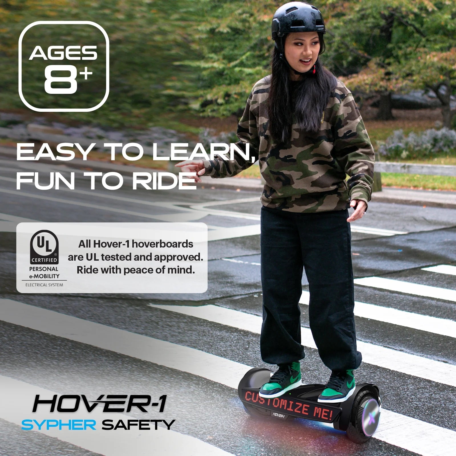 Black Hoverboard with Customizable Screen U82481