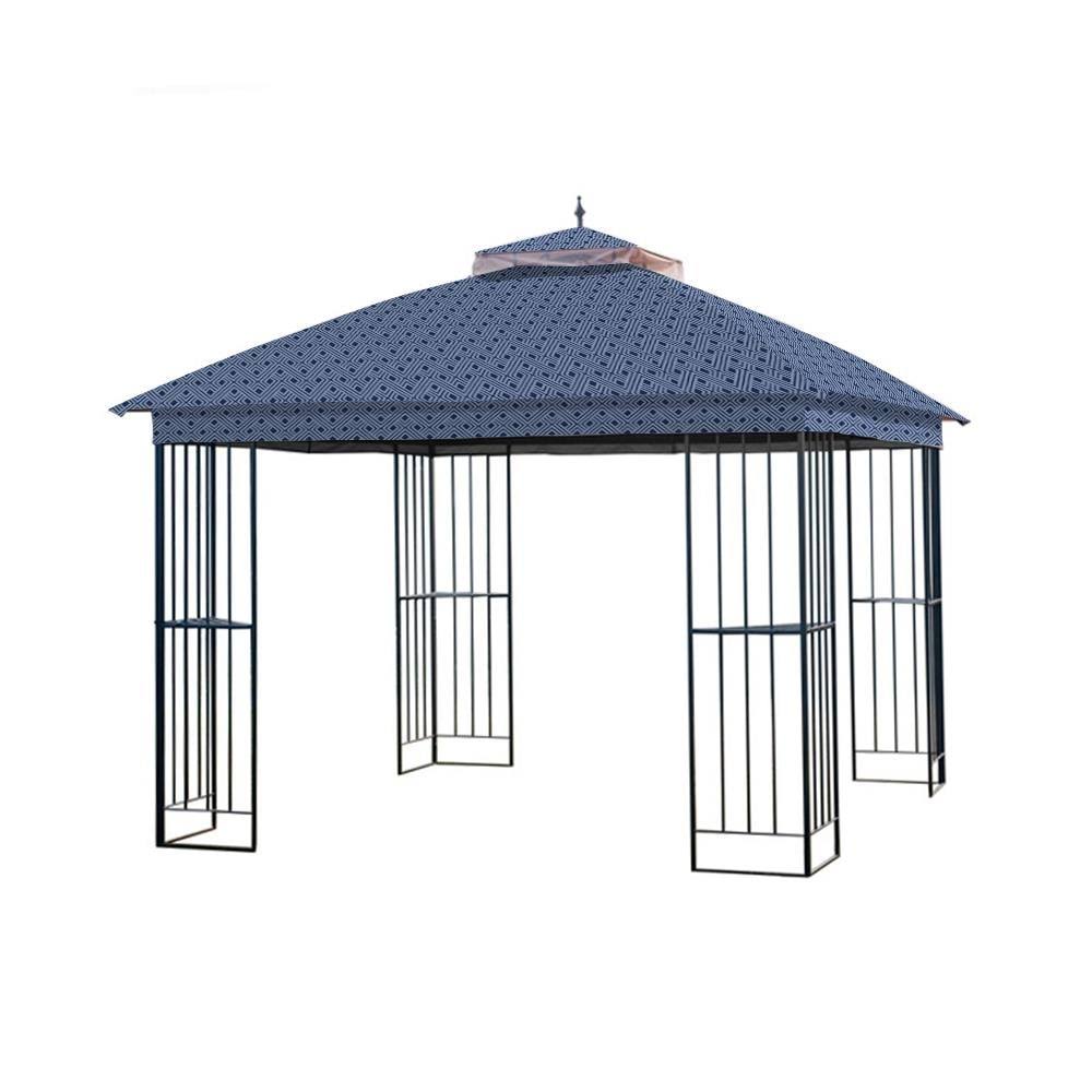 Midnight Trellis Polyester Replacement Canopy for Steel Gazebo D610323