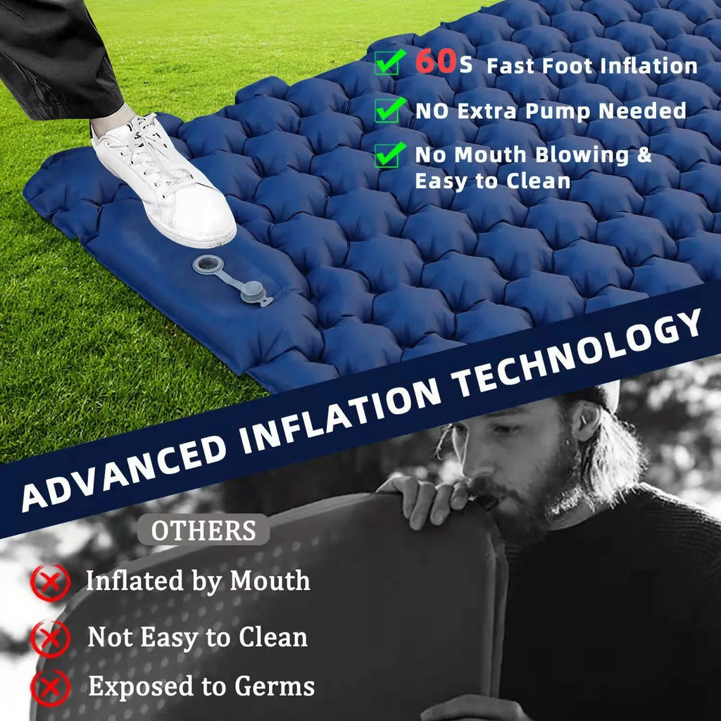 Backpacking Sleeping Pad with Air Pillow for 2 People Camping M3543
