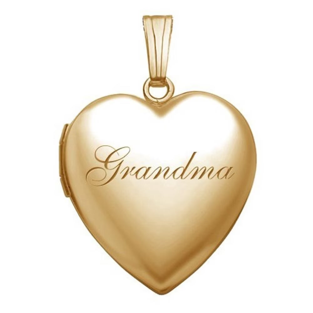 Solid 14K Yellow Gold Sweetheart Locket Necklace Pendants O124