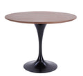 Mid-Century Round Wood Table in Brown/Dark Walnut Q664