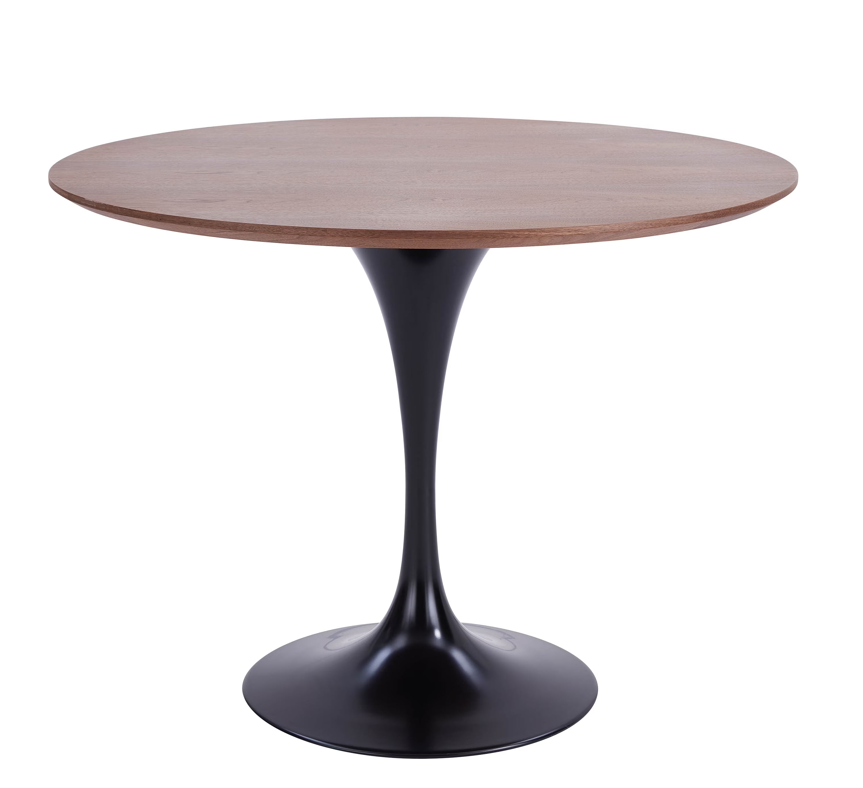 Mid-Century Round Wood Table in Brown/Dark Walnut Q664