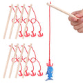 8 Pcs Magnetic Fishing Poles Wooden Fishing Rods Fishing Game Tools Early Educational Plaything K8967