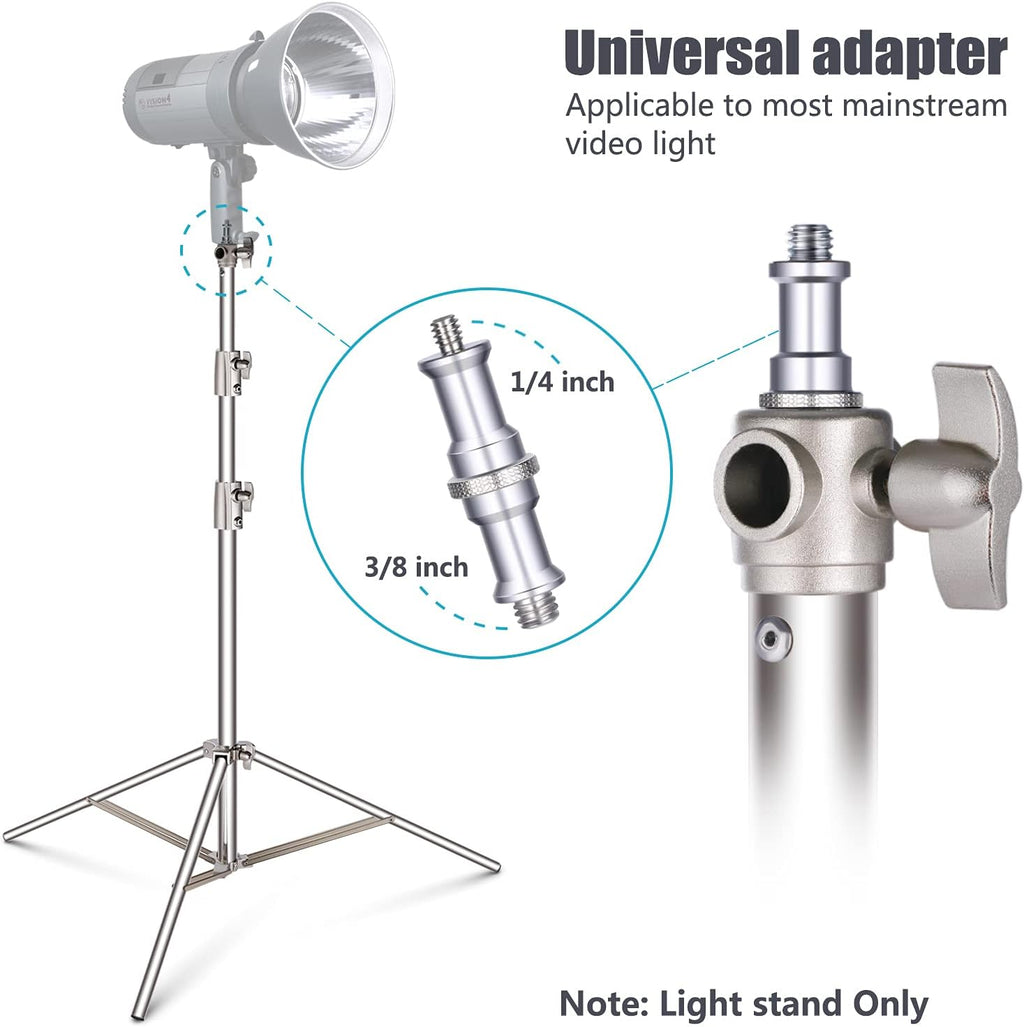 Stainless Steel Light Stand 102 inches Heavy Duty with Universal Adapter X776277