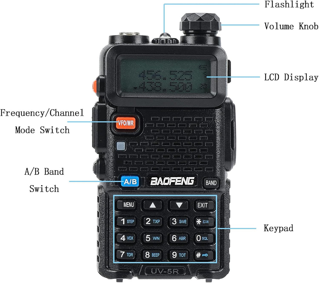 2 Pack Dual Band Two Way Radio with Radio Case, Earpiece and Hand Mic O894838