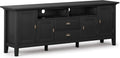 Black 72 inch Solid Wood TV Media Stand with Storage Shelves and Cabinets Y568040
