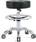 Black Height Adjustable Rolling Desk Stool with Backrest and Casters F134716