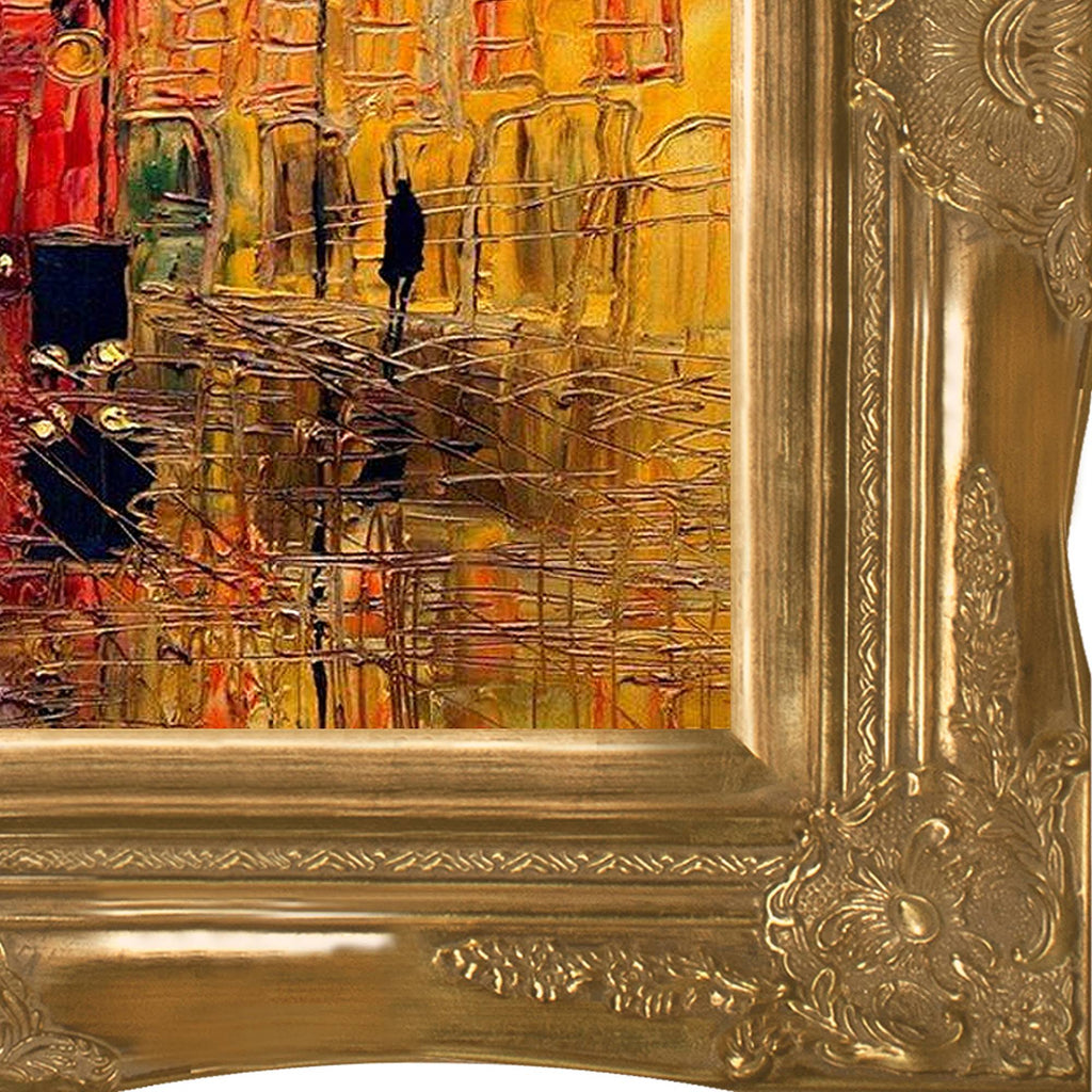 Rain Print with Victorian Frame, Gold Finish D35684