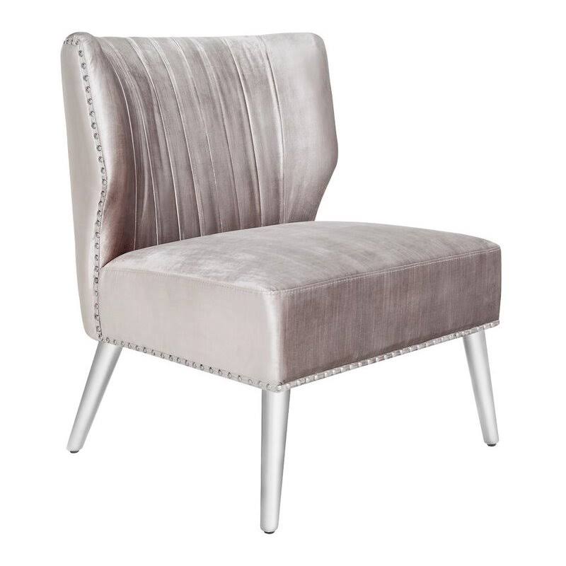 Gray Velvet Accent Chair B3034