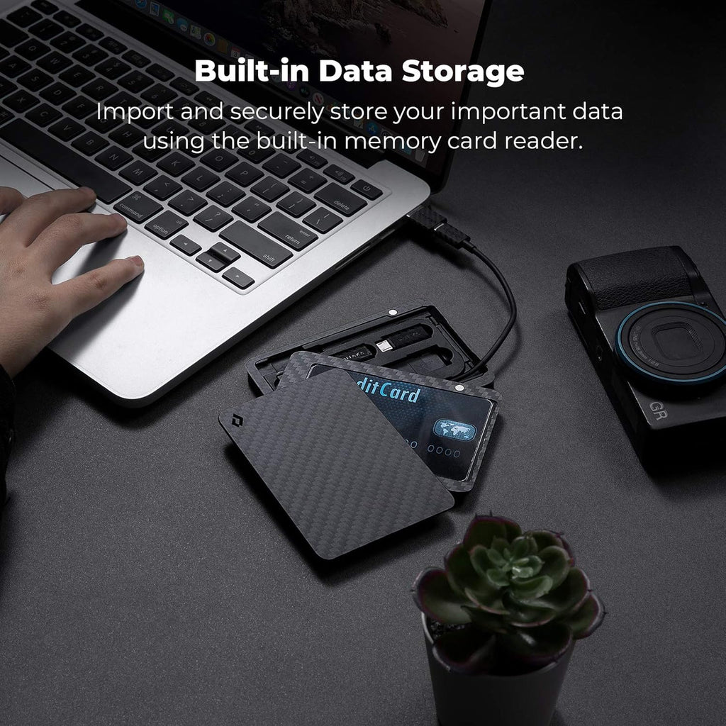 Carbon Fiber Modular Portable Electronic Tool Kit with Type-C Cable Adapters and SD Card Reader X68777