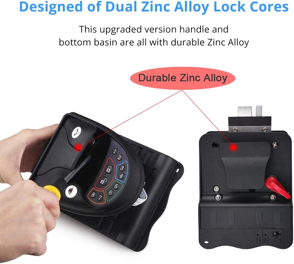 RV Keyless Entry Door Lock Handle Latch Zinc Alloy Wireless with Keypad Black Z7820