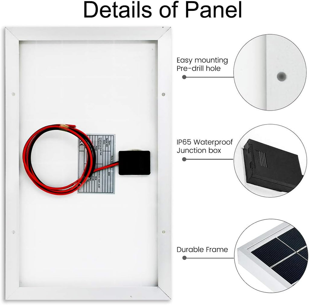 5W Solar Panel 12V PV Module Pack of 2 D514234
