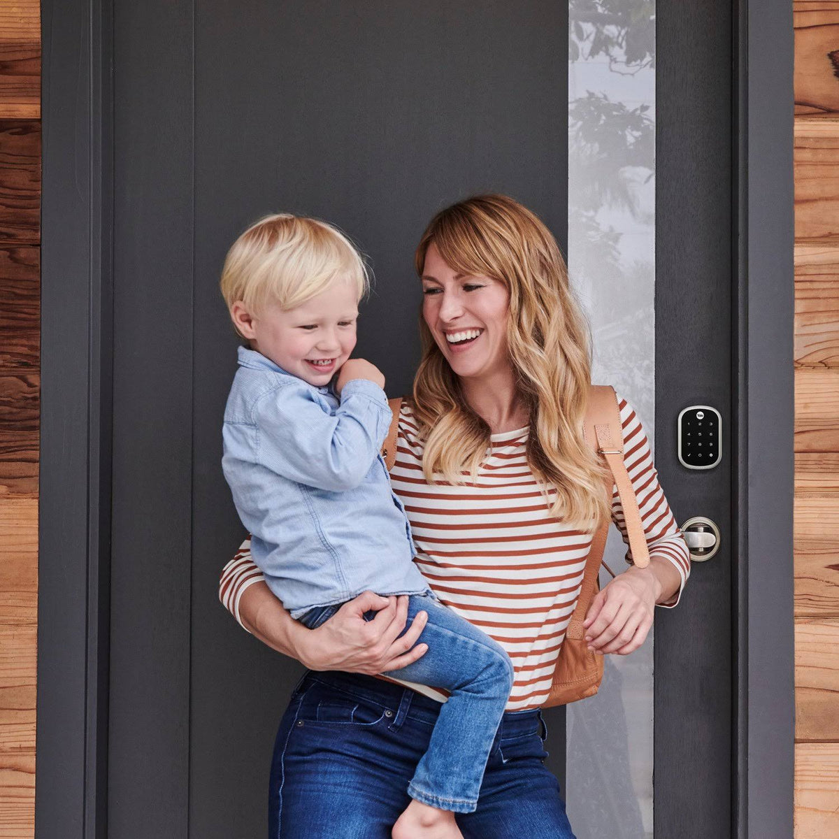 Z-Wave Plus Assure Lock Touchscreen Deadbolt with Passage Navis Paddles U9502