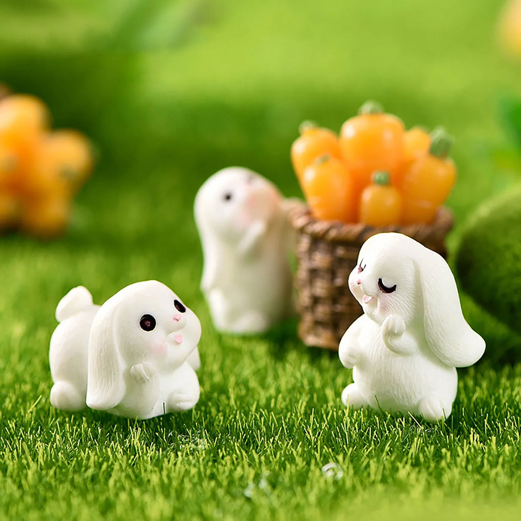 Bunny Figurine Resin Rabbit Miniature H2235
