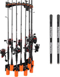 Wall Mounted Fishing Rod Rack Holds 10 Combos with Line Spooling Station Z679753