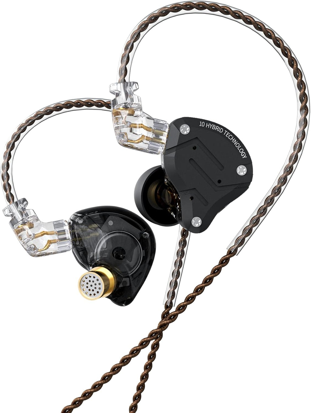In Ear Monitor Earbuds Headphone with Detachable Cable (Black No Mic) Pack of 2 R3194
