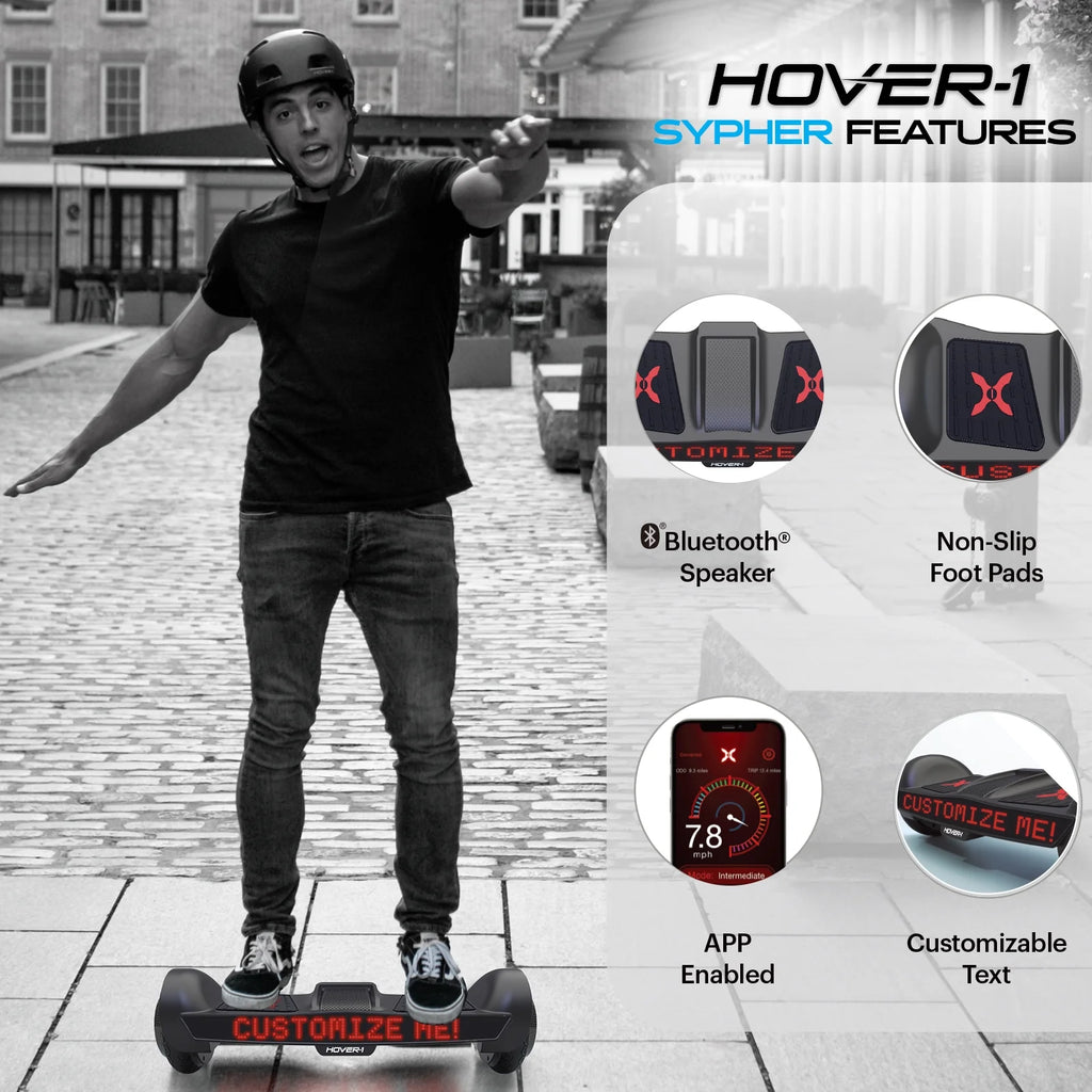 Black Hoverboard with Customizable Screen U82481