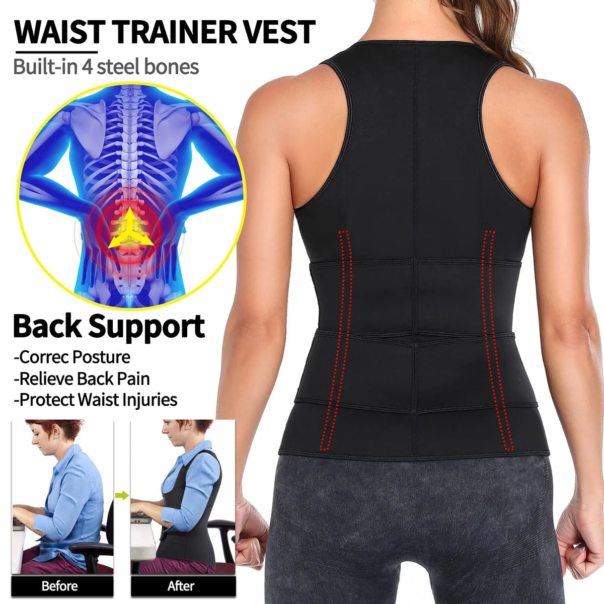 Neoprene Waist Trainer Vest D386407