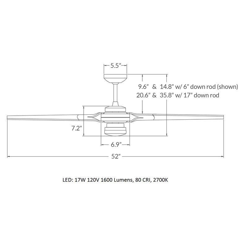 Torsion 52x22 Ceiling Fan L6872