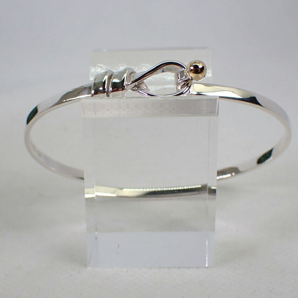 925 750 combination hook & eye bangle P430016
