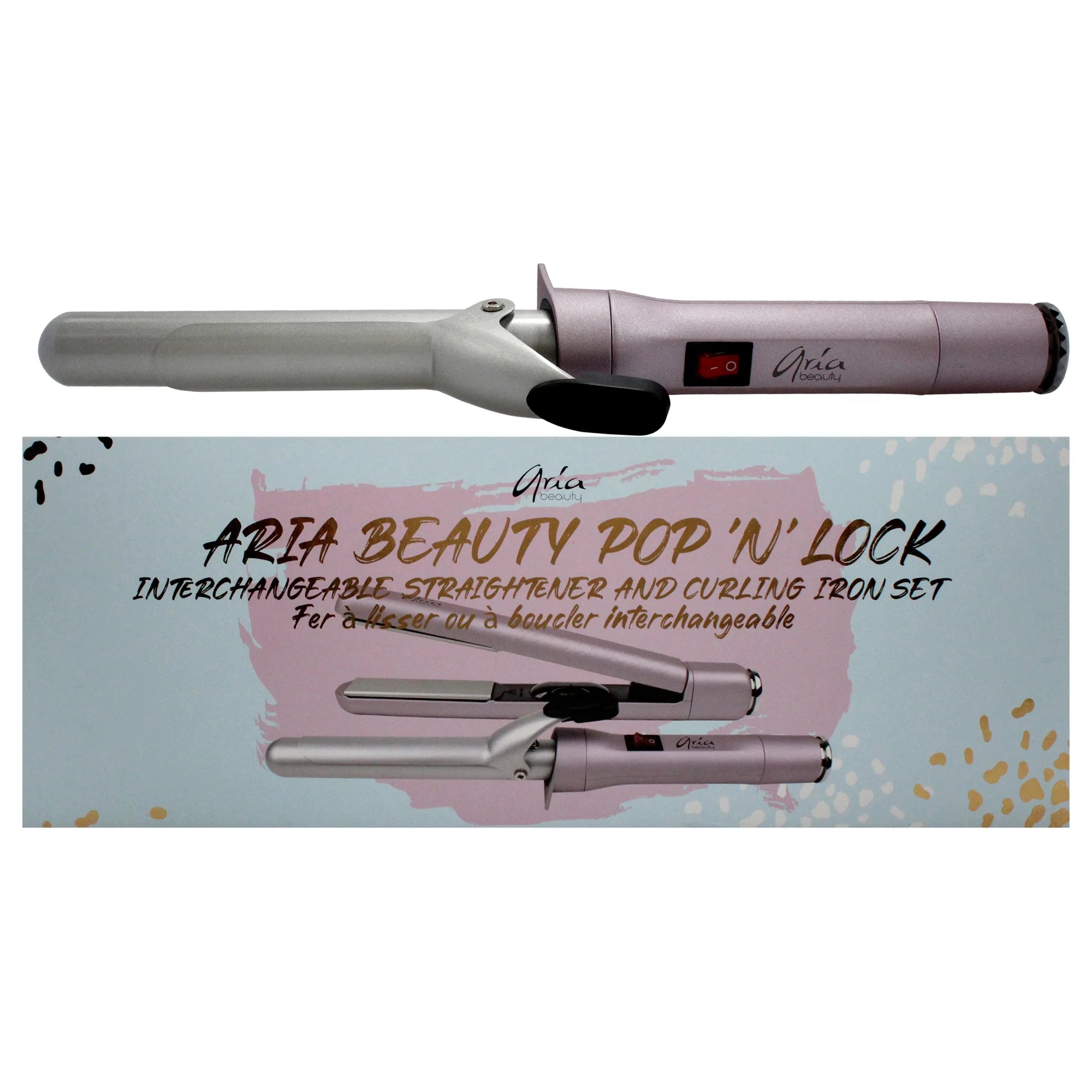 2 Pc 1 Inch Flat Iron and Curling Iron Set C30019
