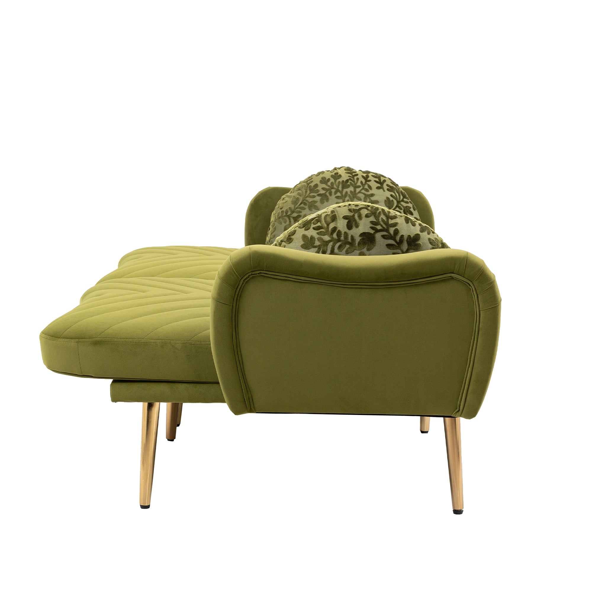 Velvet Love Seats Sofa with 2 Bolster Pillows F721