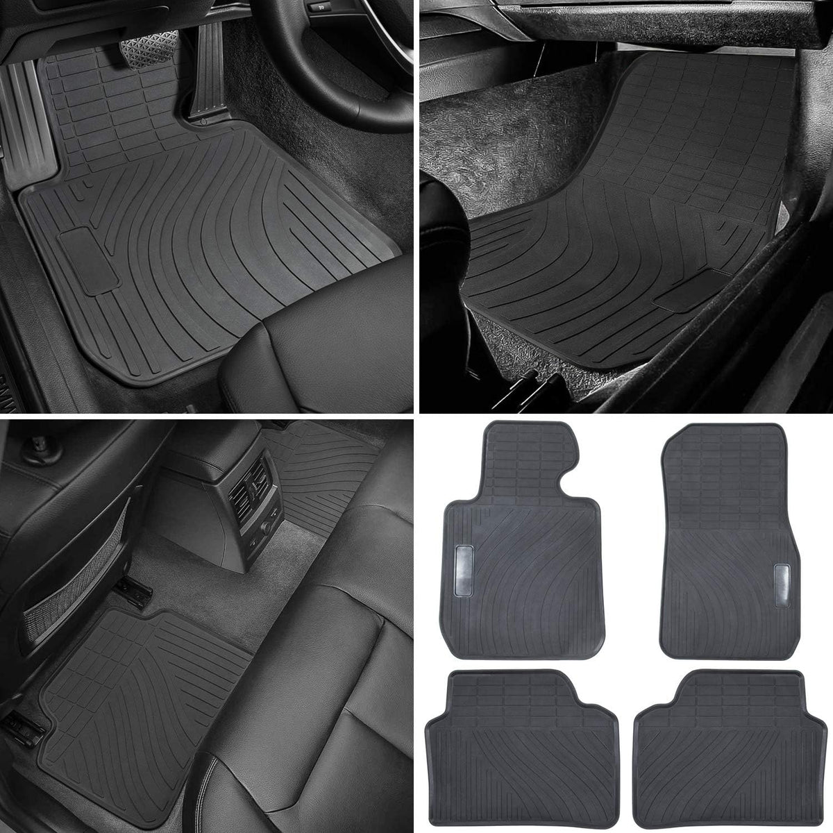 Heavy Duty Rubber Car Liner Black 4PCS D36251