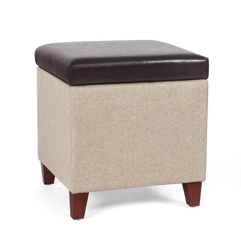 Storage Ottoman Footstool (Brown/Tan) A9157