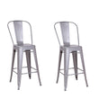Gray Metal Frame Dining Chair Set of 2 D1462