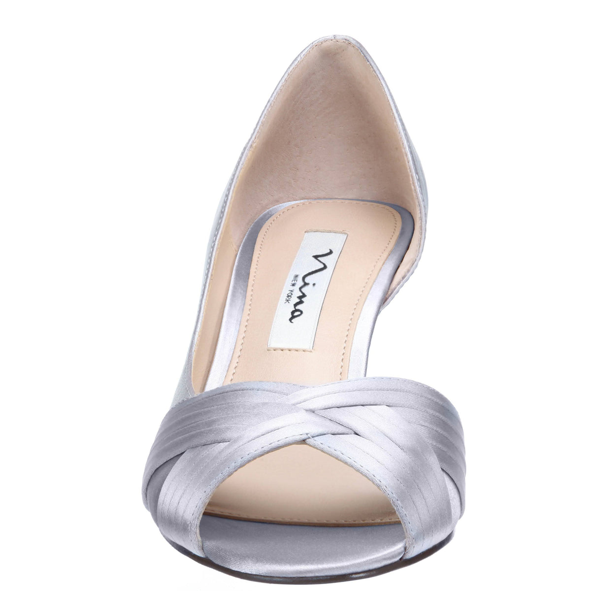 Silver Satin Pumps G4342