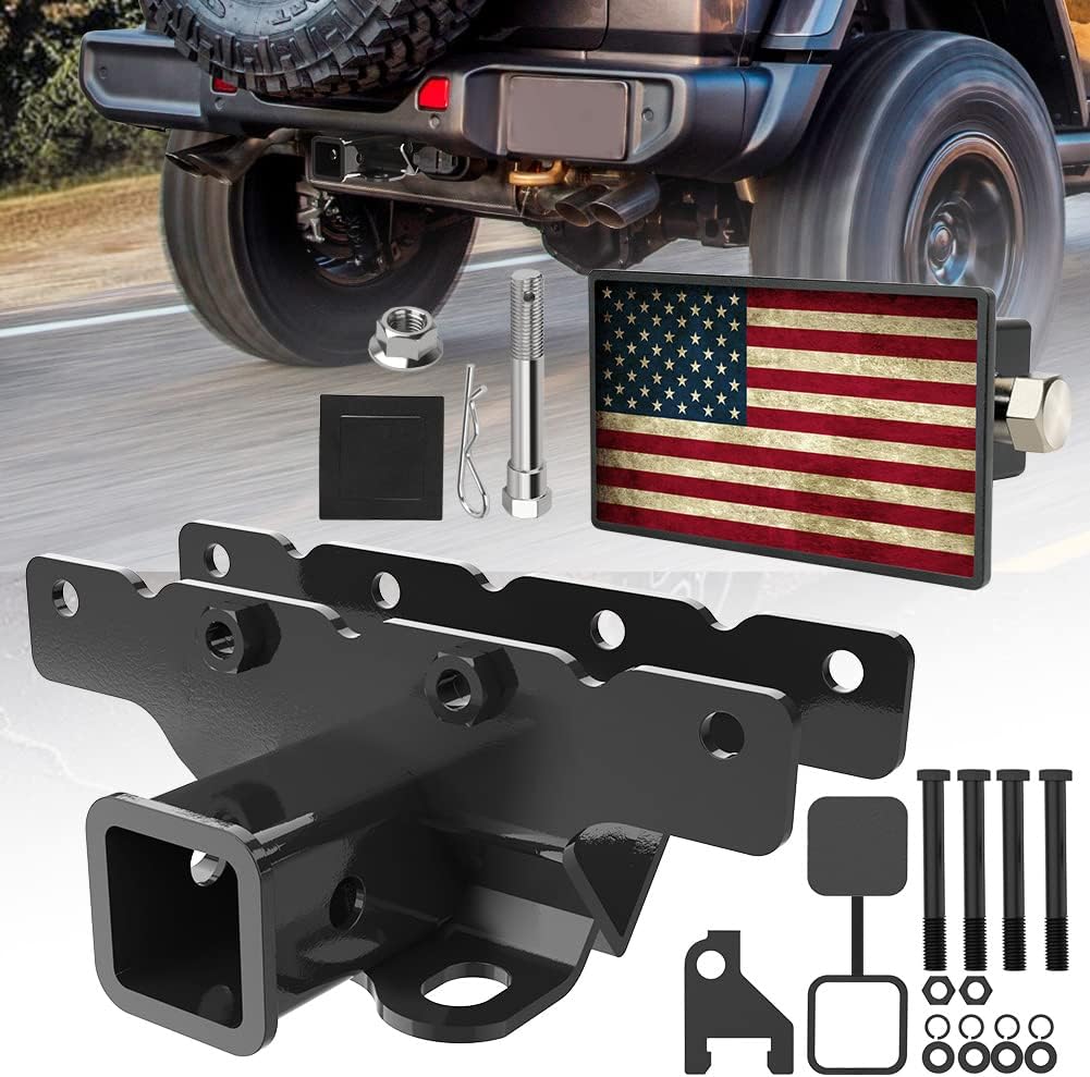 2" Trailer Hitch Receiver and Hitch Cover Kit with Hardware Pack of 2 P688