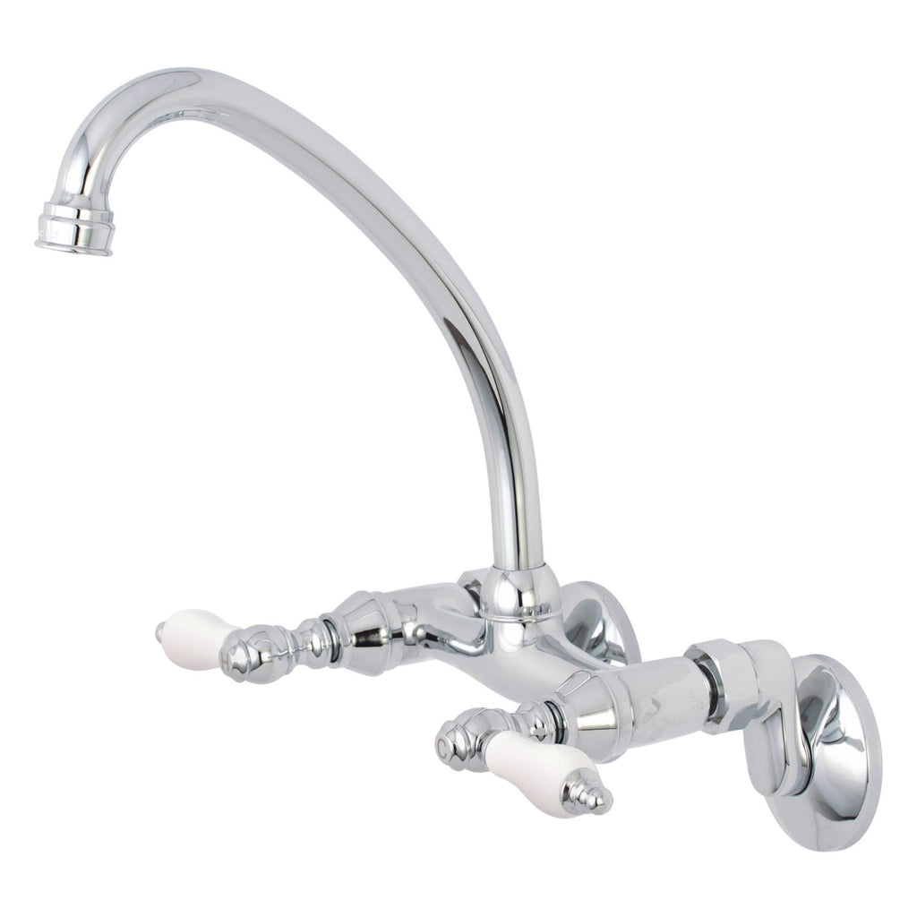 Polished Chrome 2-Handle Wall Mount Kitchen Faucet A80224