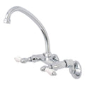 Polished Chrome 2-Handle Wall Mount Kitchen Faucet A80224