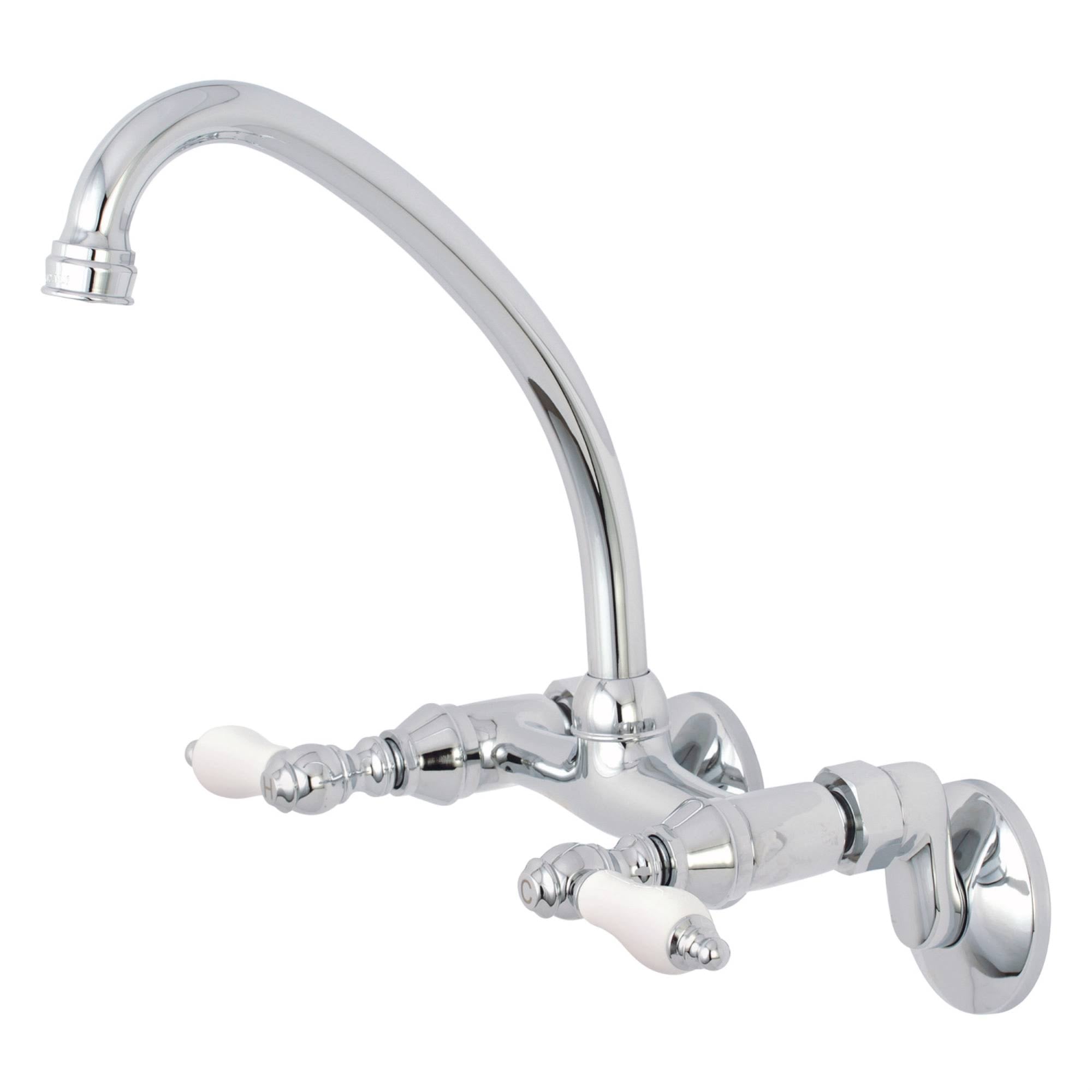 Polished Chrome 2-Handle Wall Mount Kitchen Faucet A80224