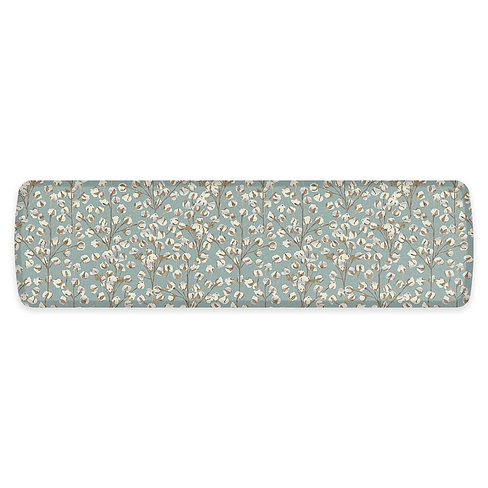 Sky/Khaki Cotton Kitchen Mat J954