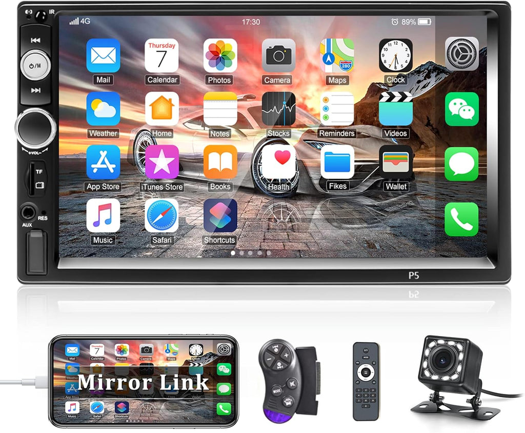 Double Din Bluetooth 7 Touch Screen Car Radio with Remote Control M606