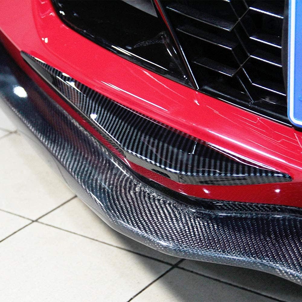 Carbon Fiber Look Cover Trims Front Bumper Bottom Corner for 2014 2015 2016 2017 2018 Chevrolet Corvette C7 P919
