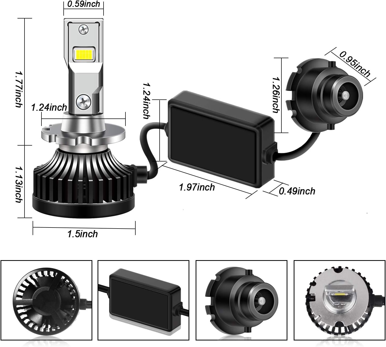D4S D4R LED Headlight Bulb 35W 8400LM 6000K White, 1 Pair Pack of 2 G80270