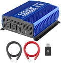 1500W Pure Sine Wave Power Inverter 12V DC to 110V AC Car Inverter with Bluetooth 2AC Outlets USB Port G1625