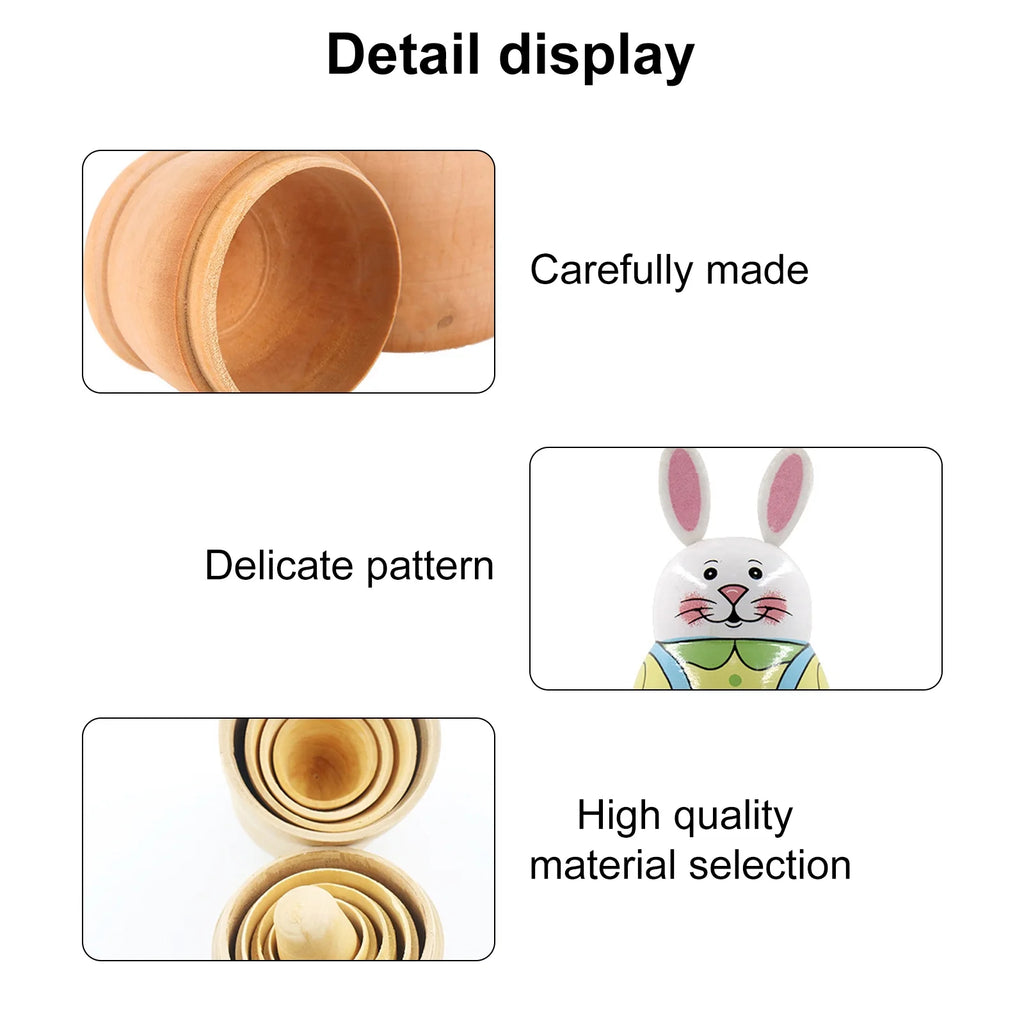 5-Storey Wooden Rabbit Doll Toys H330