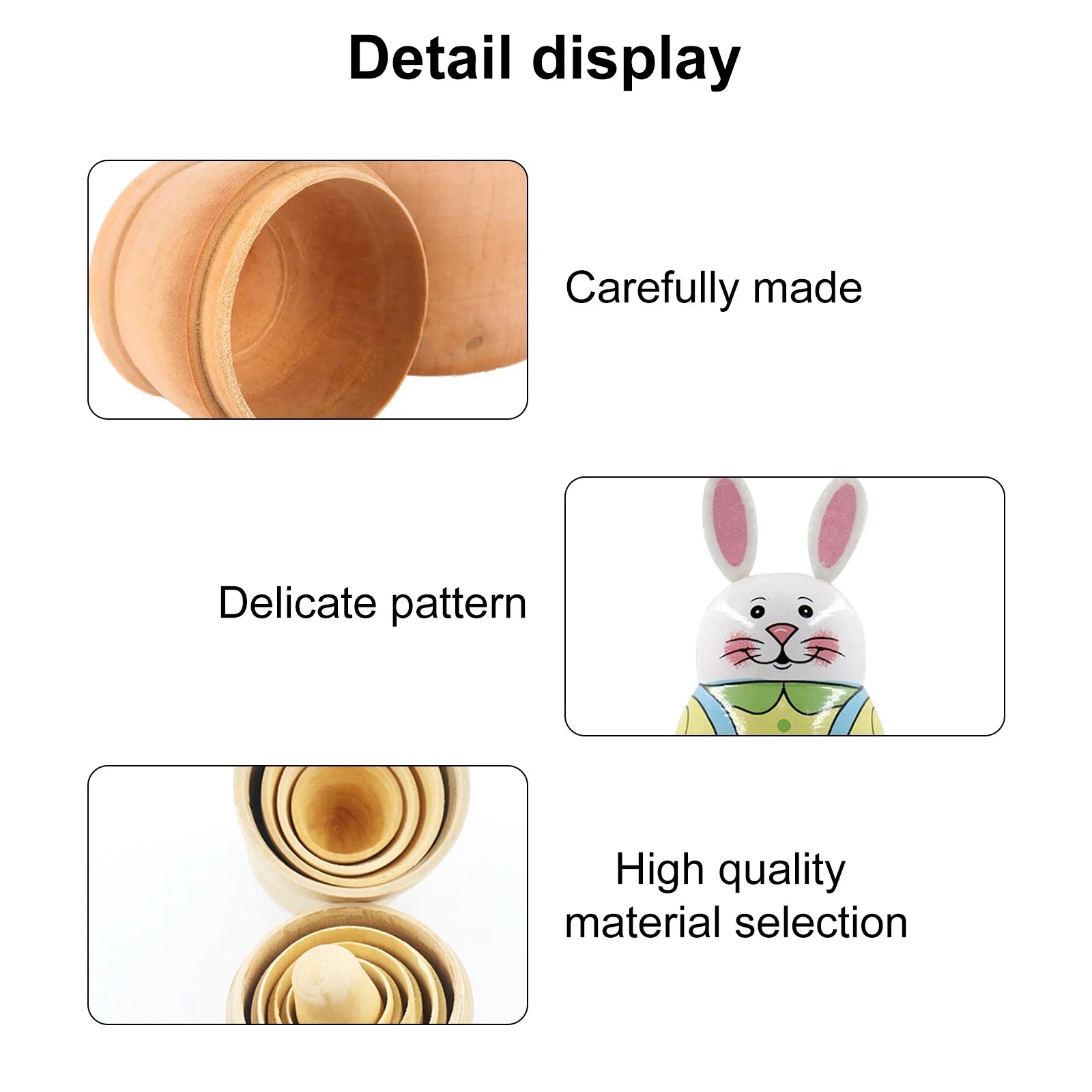 5-Storey Wooden Rabbit Doll Toys H330