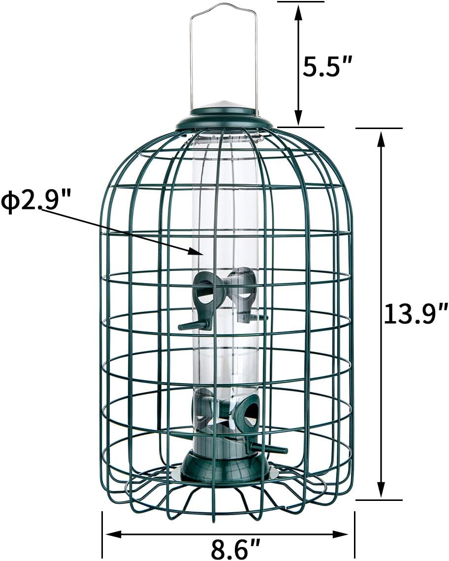 Copper Finish Hanging Wild Bird Seed Feeder, 8 Inch, Pack of 2 X860843