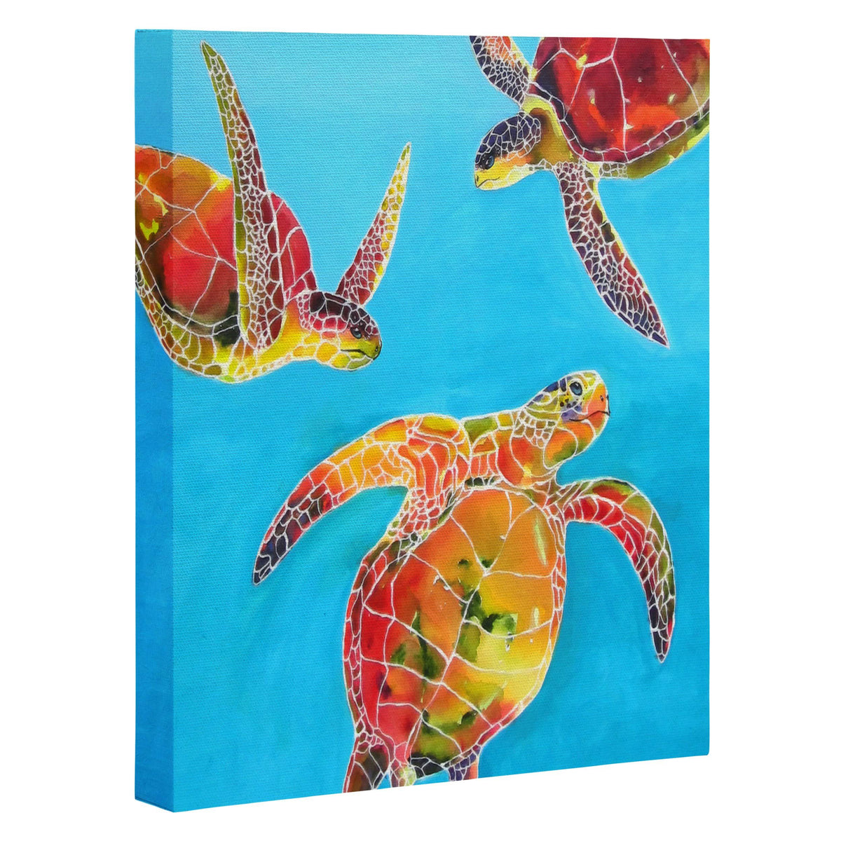 Tie Dye Sea Turtles Art Canvas 24x22 x 30x22 M253