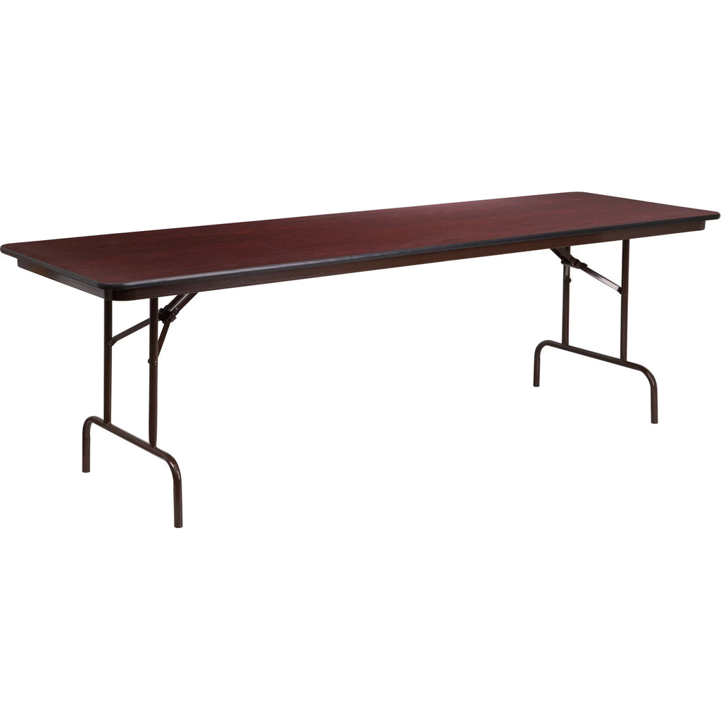 8-Foot Mahogany Melamine Laminate Folding Banquet Table O772