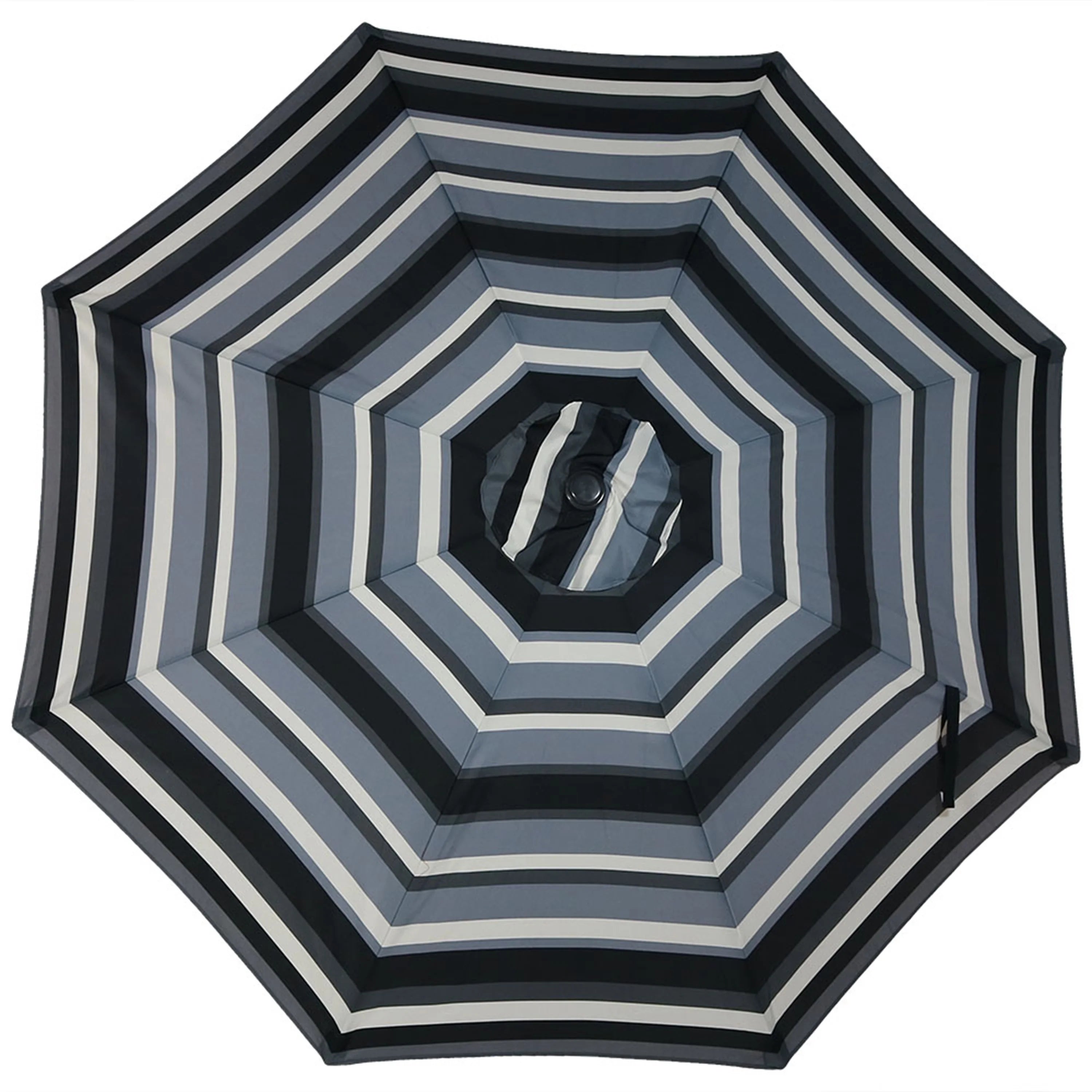 Striped 9' Patio Umbrella with Push Button Tilt & Crank F196576