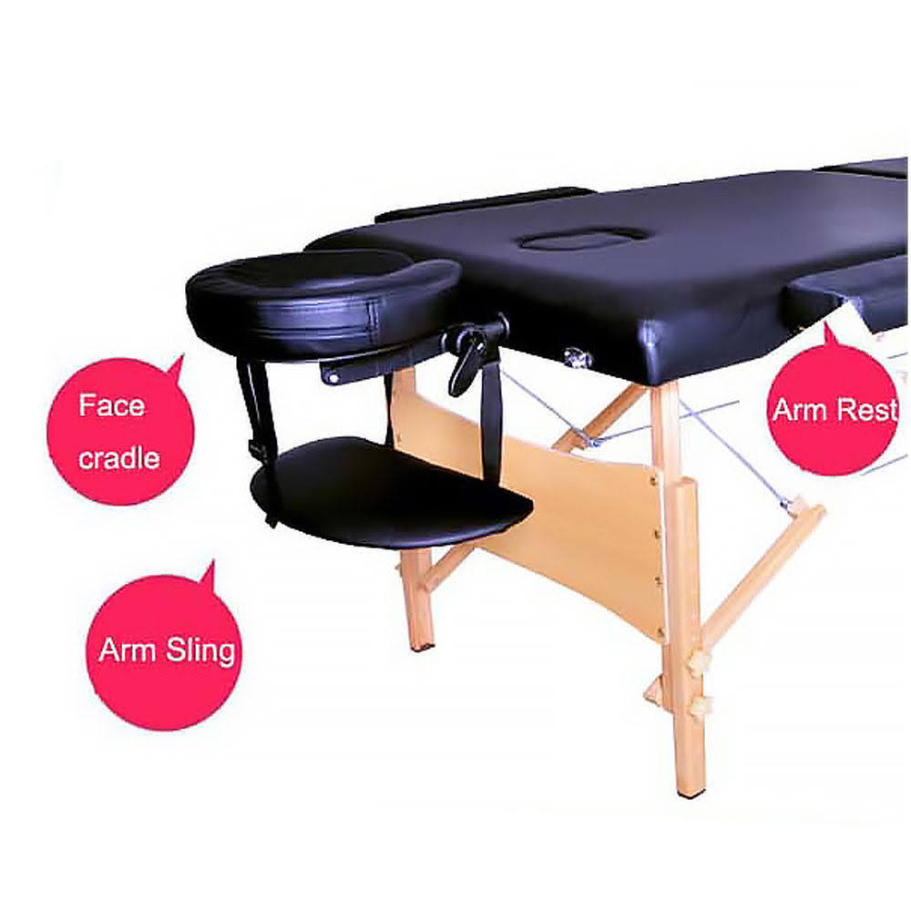 Black Portable Massage Table with Carry Case S632