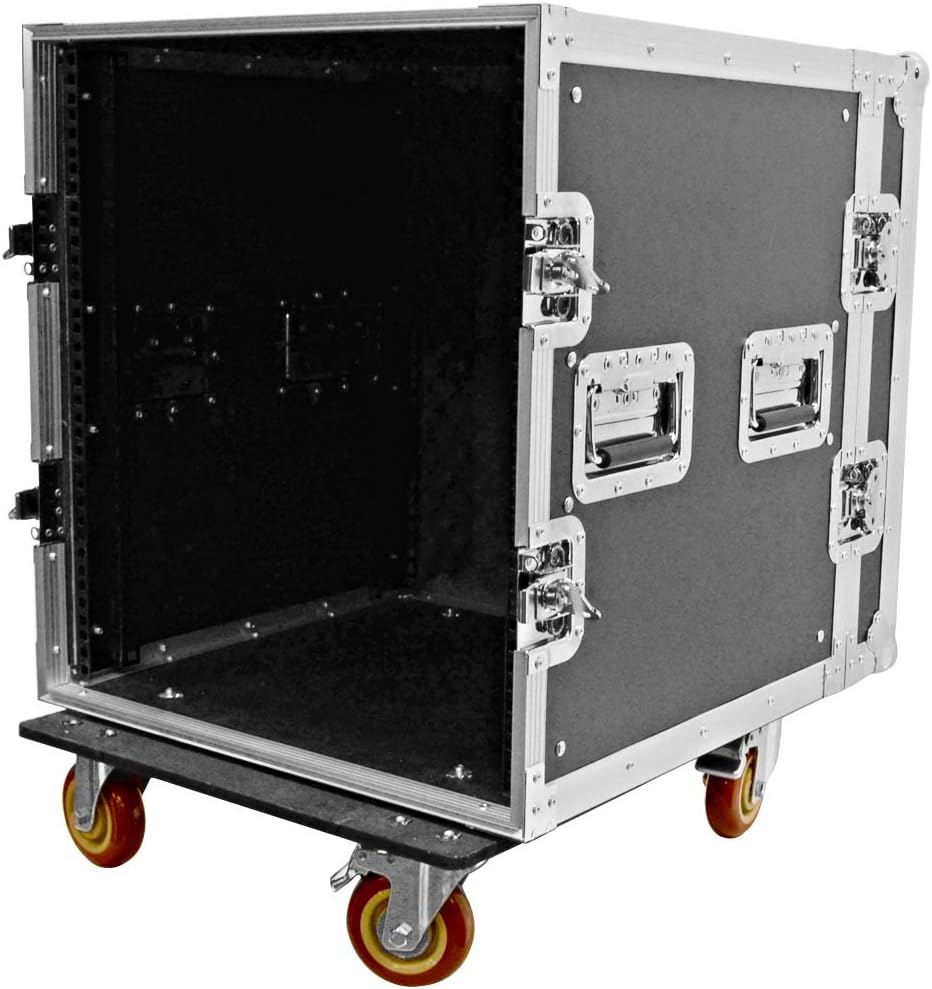 Heavy Duty 12 Space ATA Rack Case with 4 Inch Casters P454109